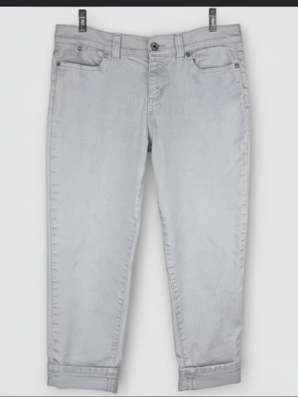 Talbots Simply Flattering 5-Pocket Boyfriend Jeans Light Gray 18W